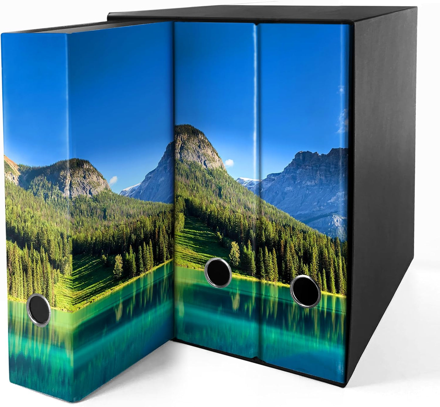 Shareprinting Set da 3 raccoglitori ad anelli - LAGO DI MONTAGNA (31 cm con 2 anelli)