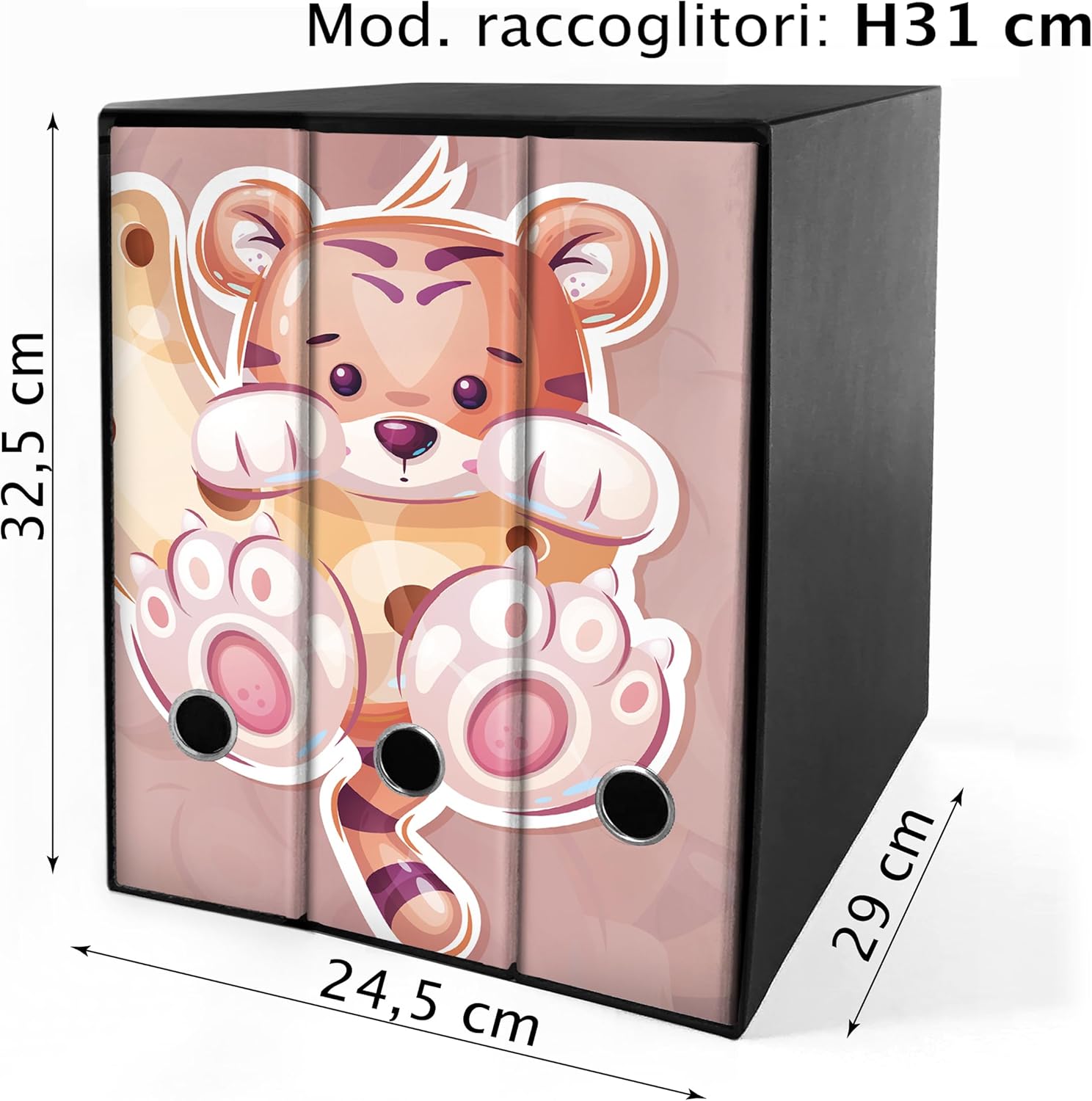 Set 3 raccoglitori ad anelli - TIGROTTA (H31 cm con 2 anelli)