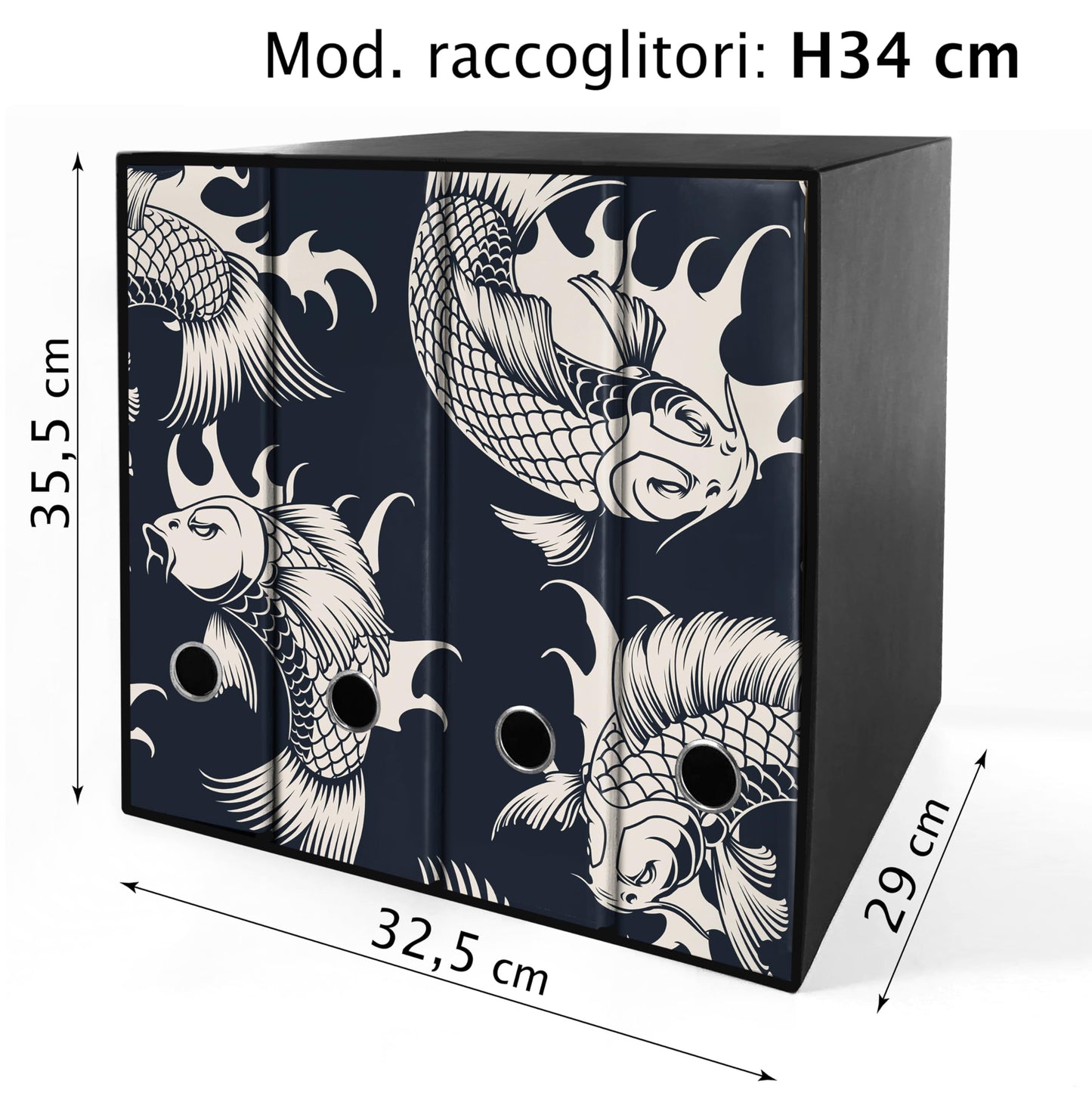 Set da 4 raccoglitori ad anelli - CARPE BIANCHE