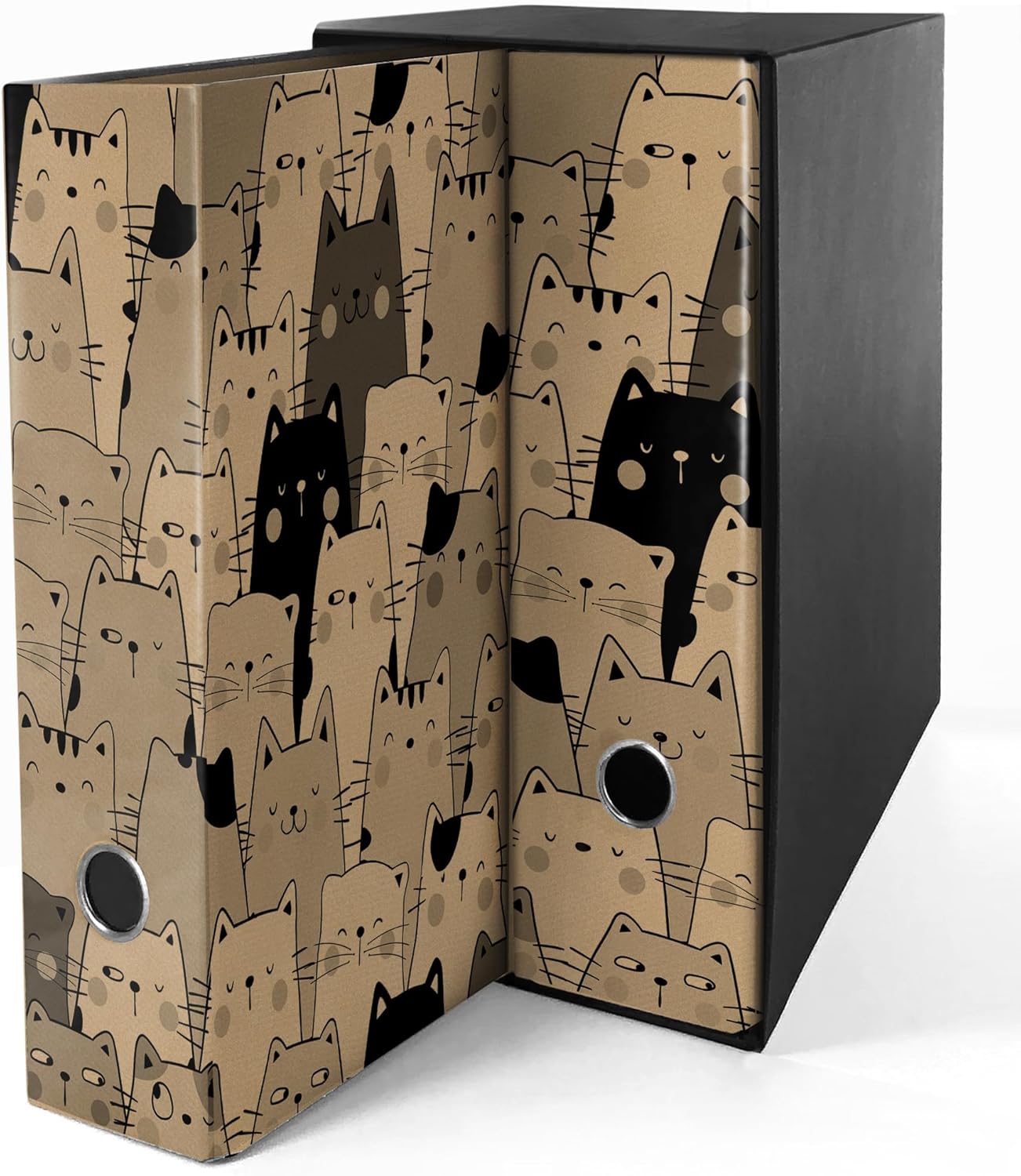 Set da 2 raccoglitori ad anelli dorso 8 cm Avana con box - modello completo di divisori - shareprinting Faldoni