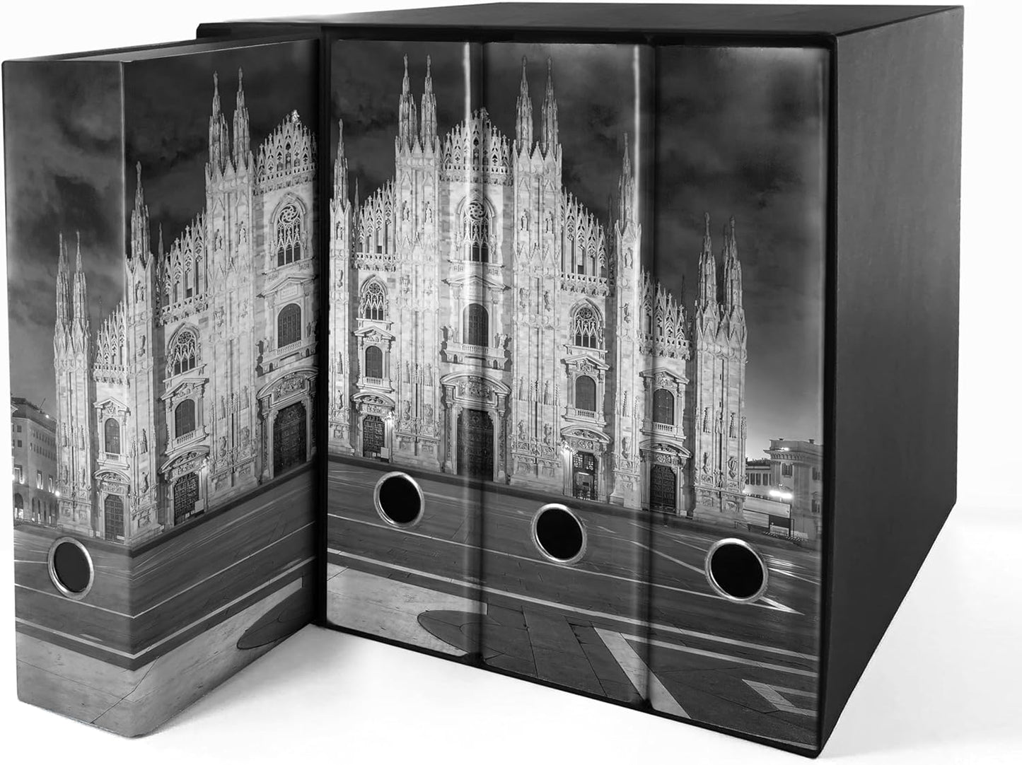 Set da 4 raccoglitori ad anelli DUOMO DI MILANO - Faldoni SHAREPRINTING (H31 con 2 anelli)
