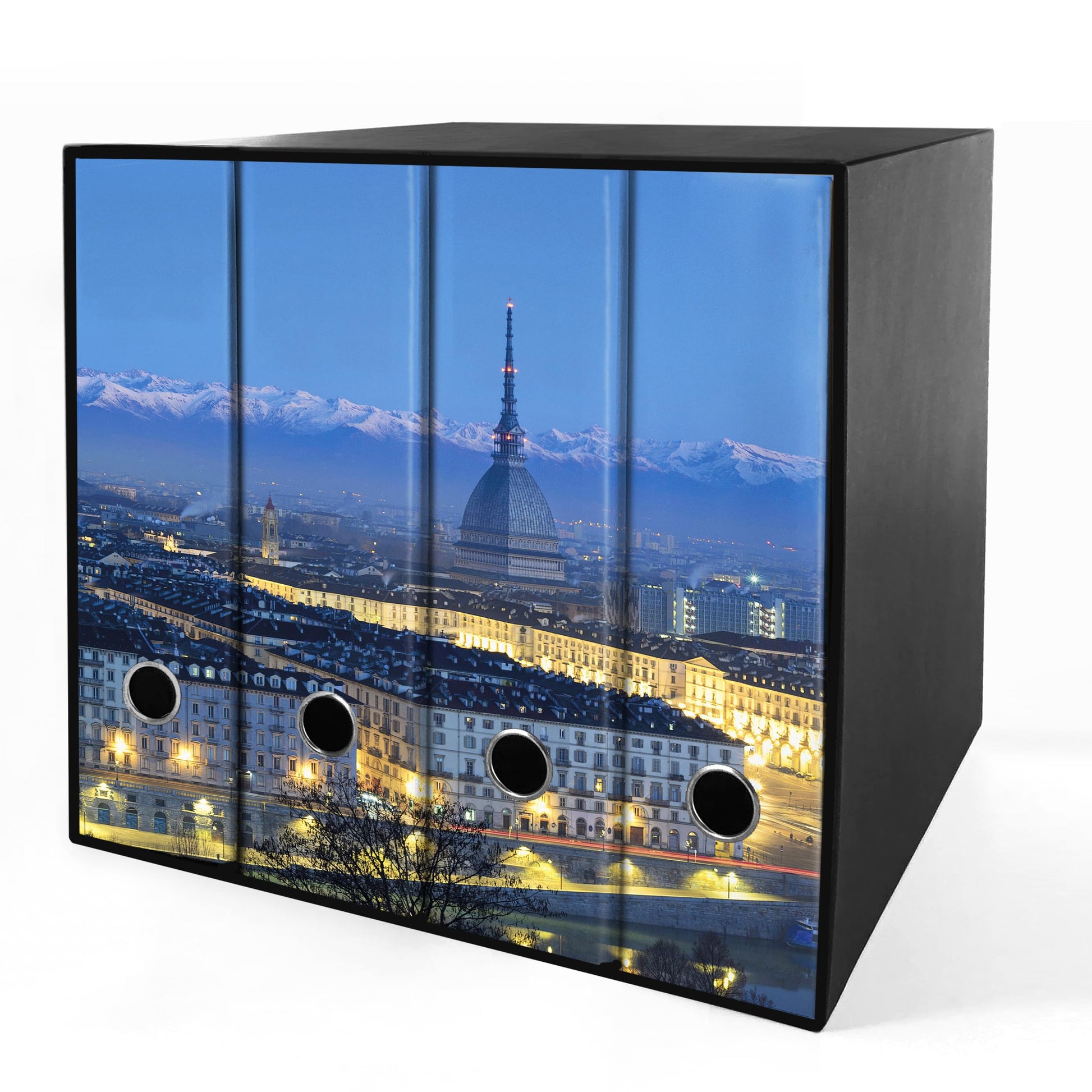 Shareprinting Set da 4 raccoglitori ad anelli TORINO - Faldoni (H31 con 2 anelli)