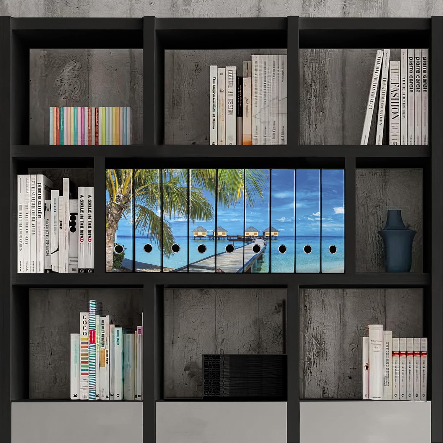 Set da 9 raccoglitori ad anelli MALDIVE - Faldoni SHAREPRINTING (H31 con 2 anelli)