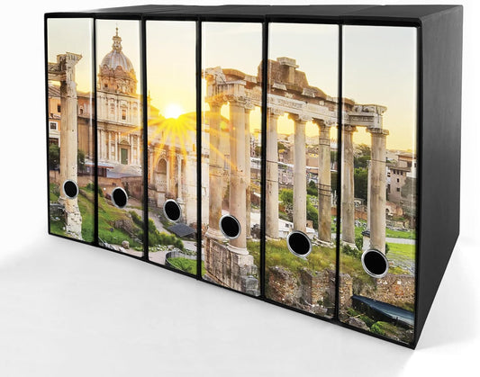 Set da 6 raccoglitori ad anelli ROMA ANTICA - Faldoni SHAREPRINTING (H31 con 2 anelli)