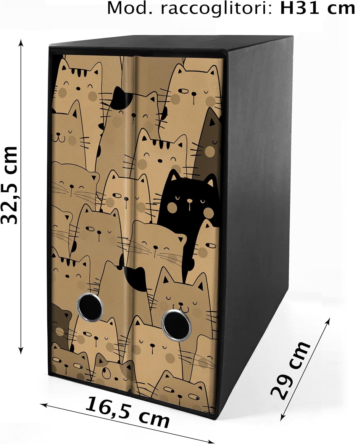 Set da 2 raccoglitori ad anelli dorso 8 cm Avana con box - modello completo di divisori - shareprinting Faldoni