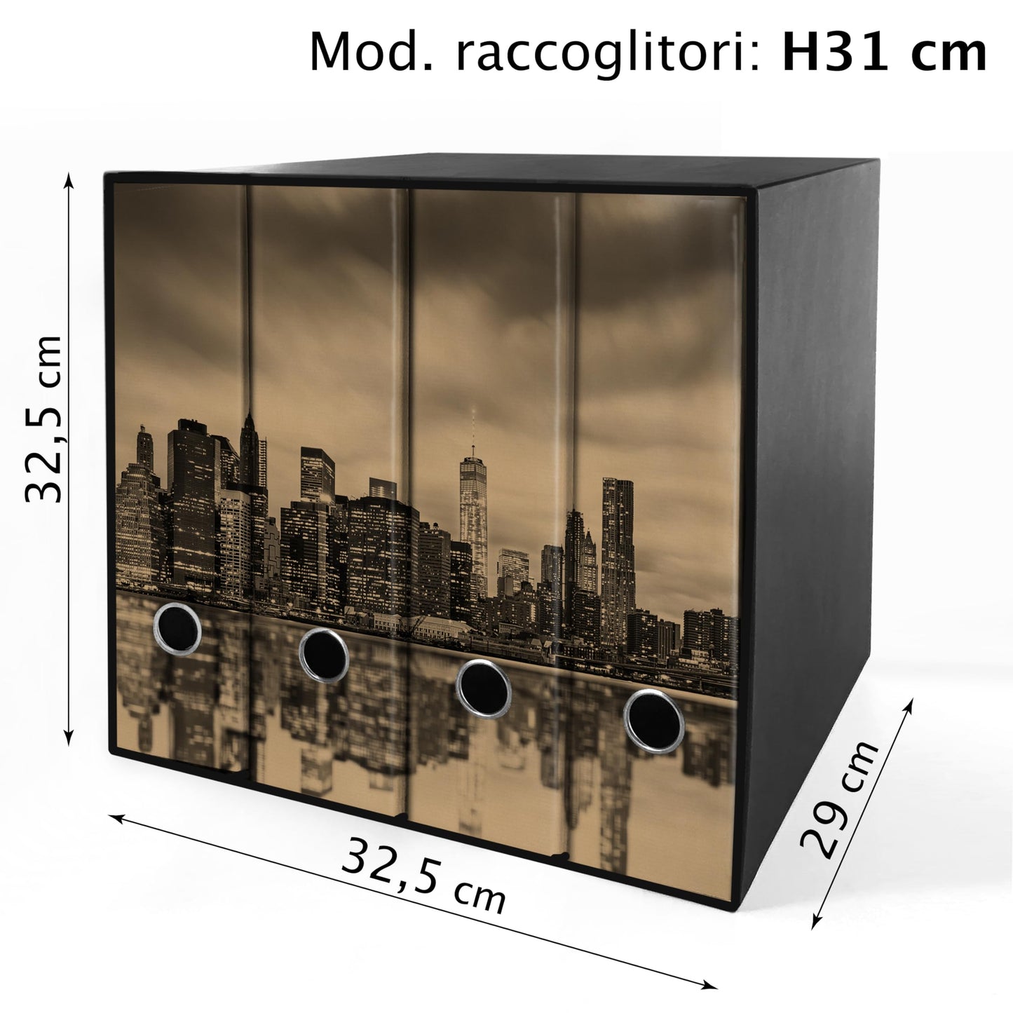 Raccoglitori ad anelli Avana NEW YORK - Set da 4 raccoglitori - SHAREPRINTING Faldoni
