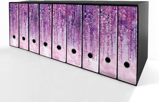 Set da 9 raccoglitori ad anelli GLICINE - Faldoni SHAREPRINTING (H31 con 2 anelli)