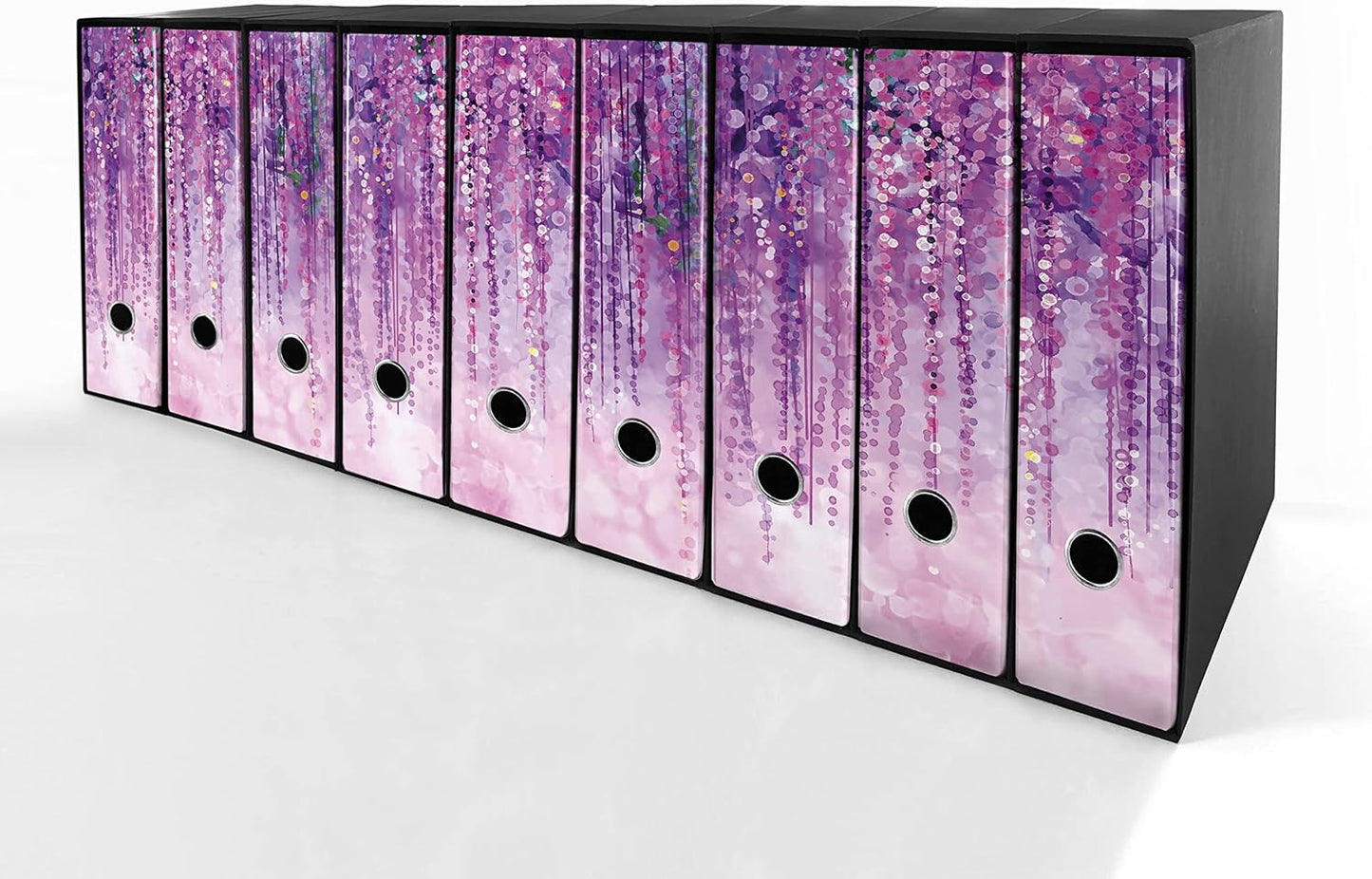 Set da 9 raccoglitori ad anelli GLICINE - Faldoni SHAREPRINTING (H31 con 2 anelli)