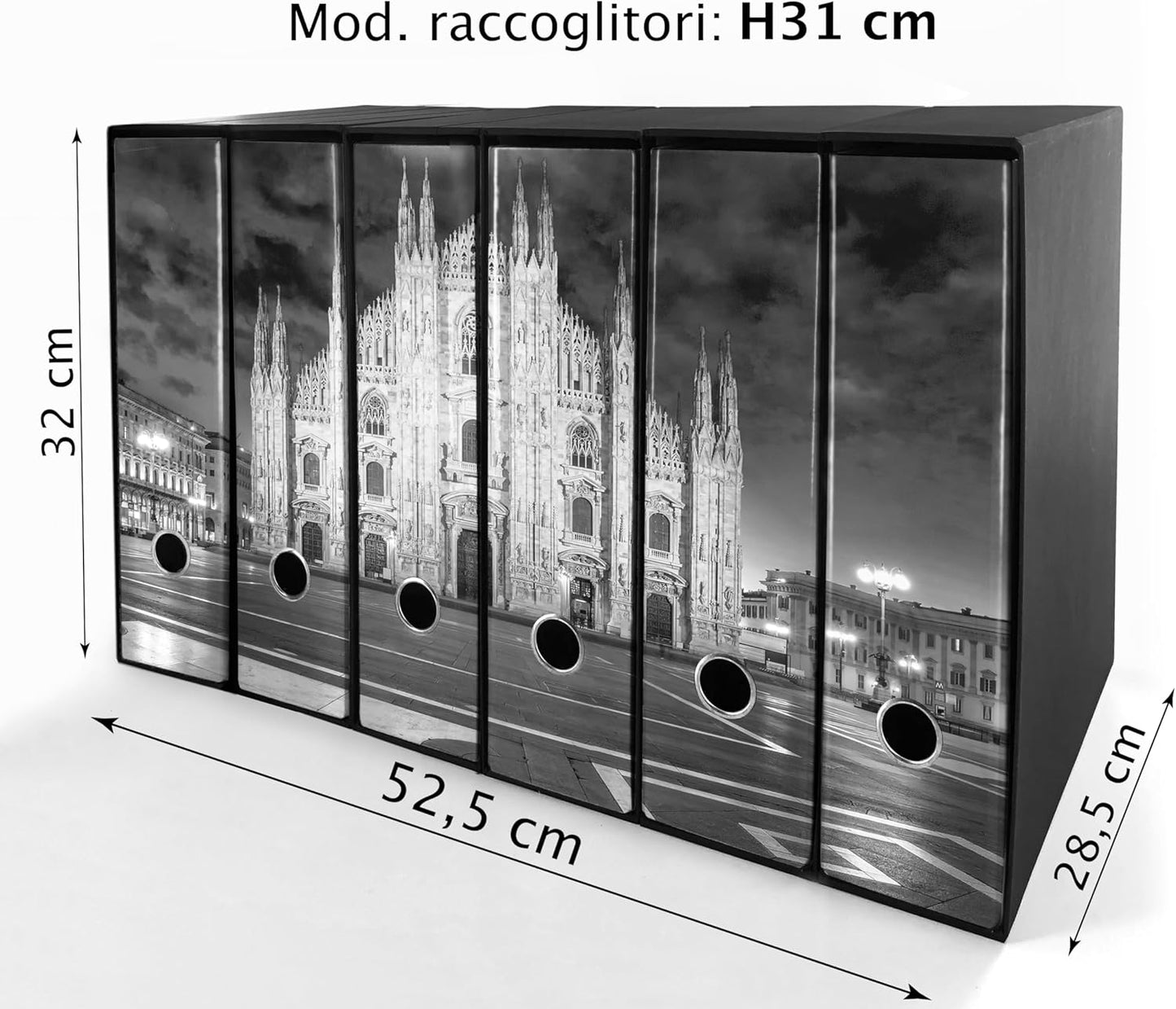 Set da 6 raccoglitori ad anelli DUOMO DI MILANO - Faldoni SHAREPRINTING (H31 con 2 anelli)