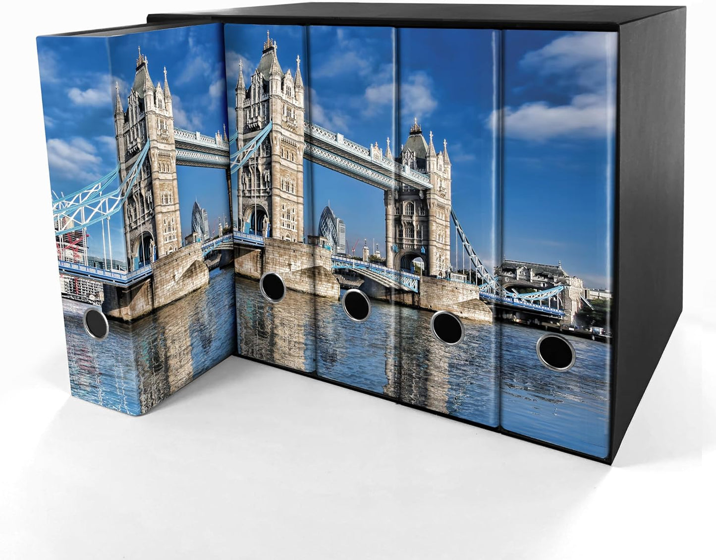 Set da 5 raccoglitori ad anelli - LONDRA (H31 cm con 2 anelli)