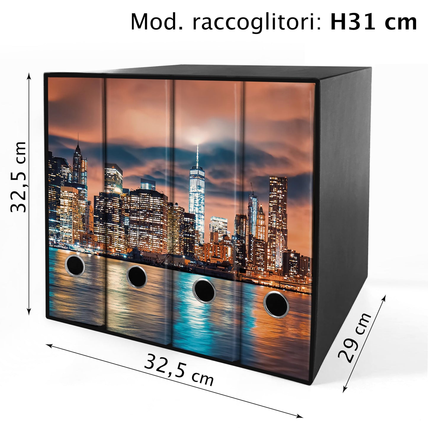 Set da 4 raccoglitori ad anelli - NEW YORK
