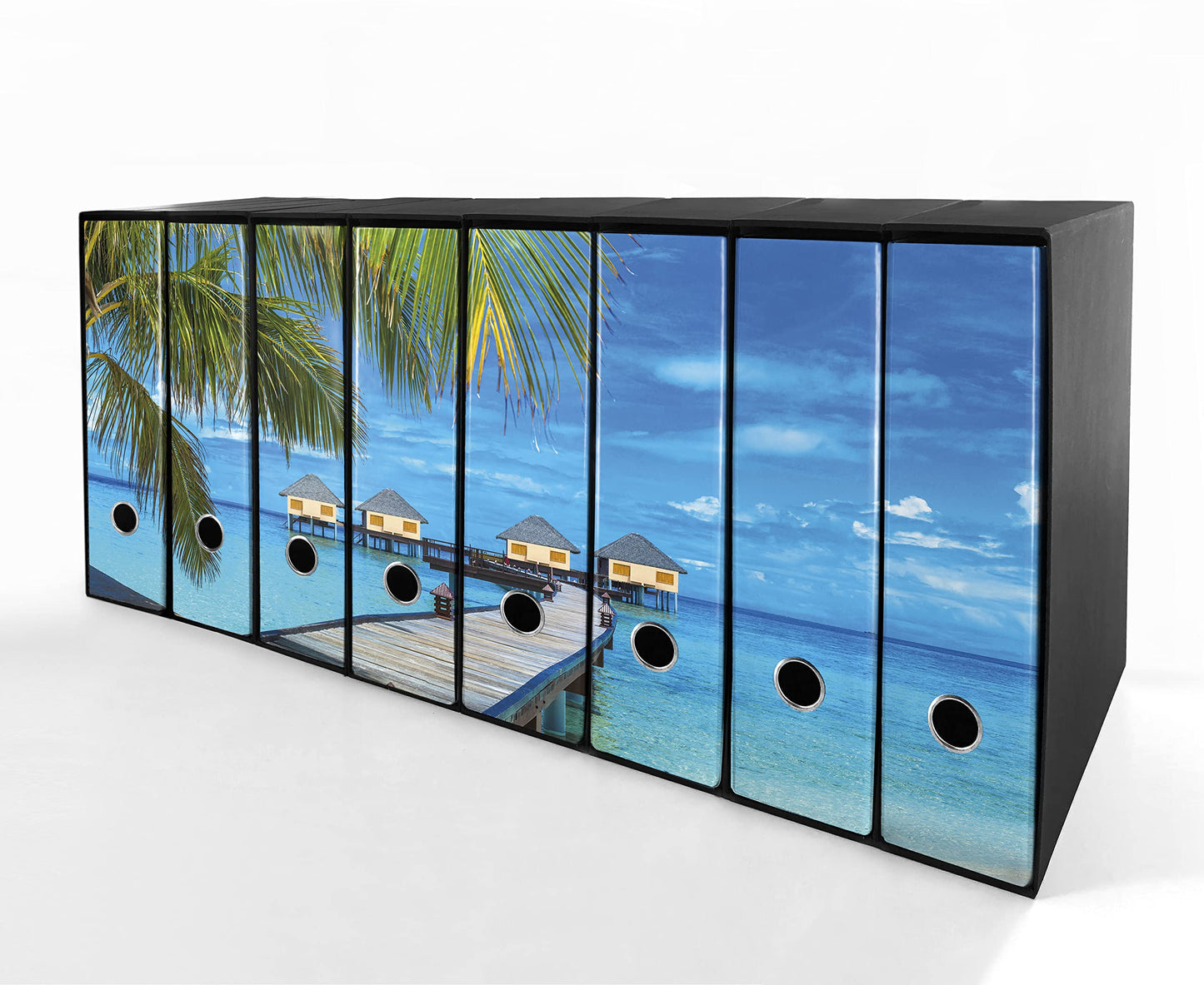Set da 8 raccoglitori ad anelli MALDIVE - Faldoni SHAREPRINTING (H31 con 2 anelli)