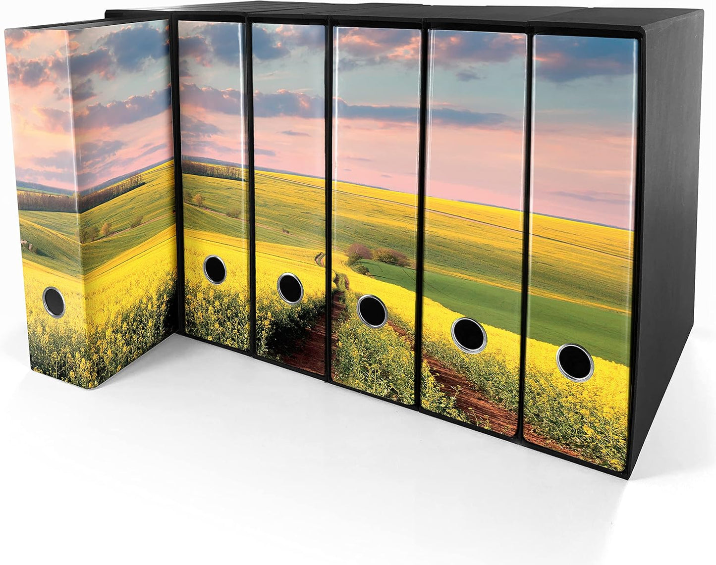 Set da 6 raccoglitori ad anelli - CAMPO FIORITO (H31 cm con 2 anelli)
