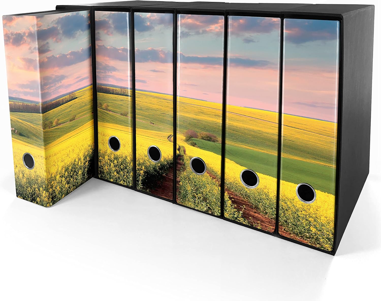 Set da 6 raccoglitori ad anelli - CAMPO FIORITO (H31 cm con 2 anelli)