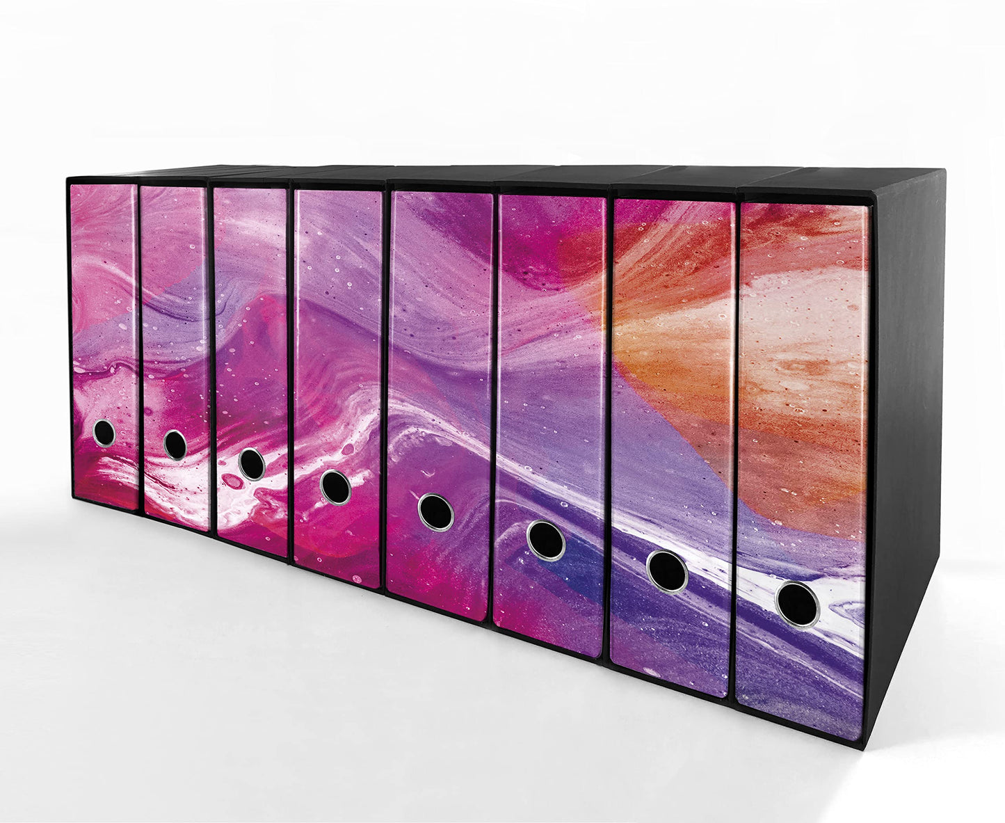Set da 8 raccoglitori ad anelli RESINA ROSA - Faldoni SHAREPRINTING (H31 con 2 anelli)
