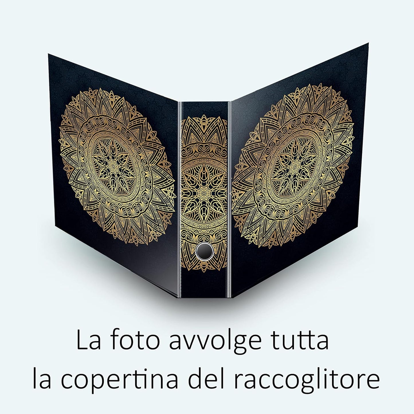 Set da 5 raccoglitori ad anelli MANDALA ORO - Faldoni SHAREPRINTING (H31 con 2 anelli)
