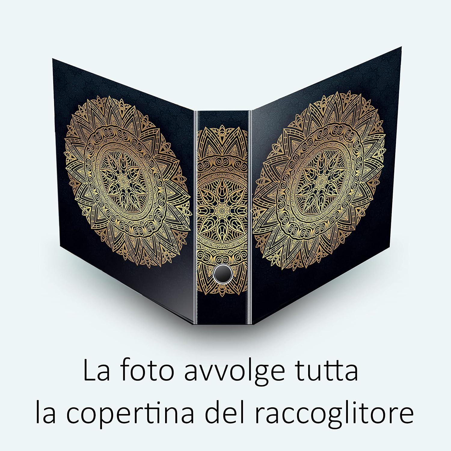 Set da 5 raccoglitori ad anelli MANDALA ORO - Faldoni SHAREPRINTING (H31 con 2 anelli)