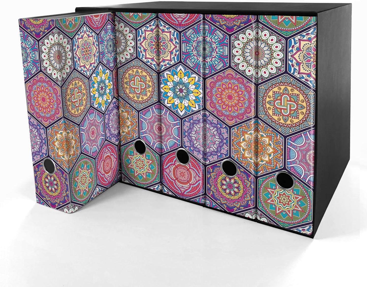 Set da 5 raccoglitori ad anelli MANDALA ORIENTALE - Faldoni SHAREPRINTING (H31 con 2 anelli)