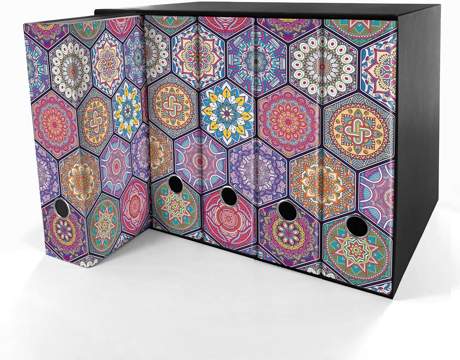 Set da 5 raccoglitori ad anelli MANDALA ORIENTALE - Faldoni SHAREPRINTING (H31 con 2 anelli)