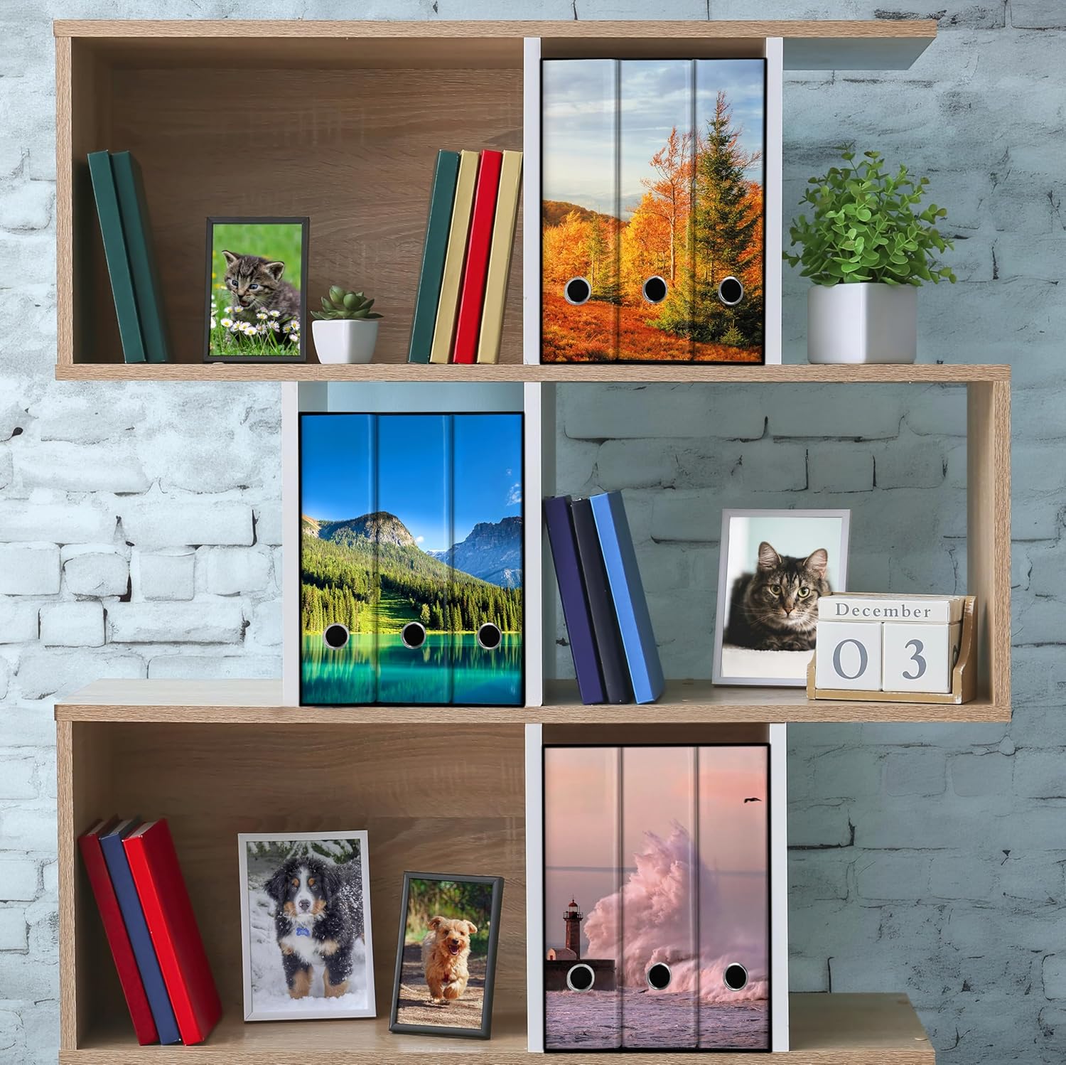 Shareprinting Set da 3 raccoglitori ad anelli - LAGO DI MONTAGNA (31 cm con 2 anelli)