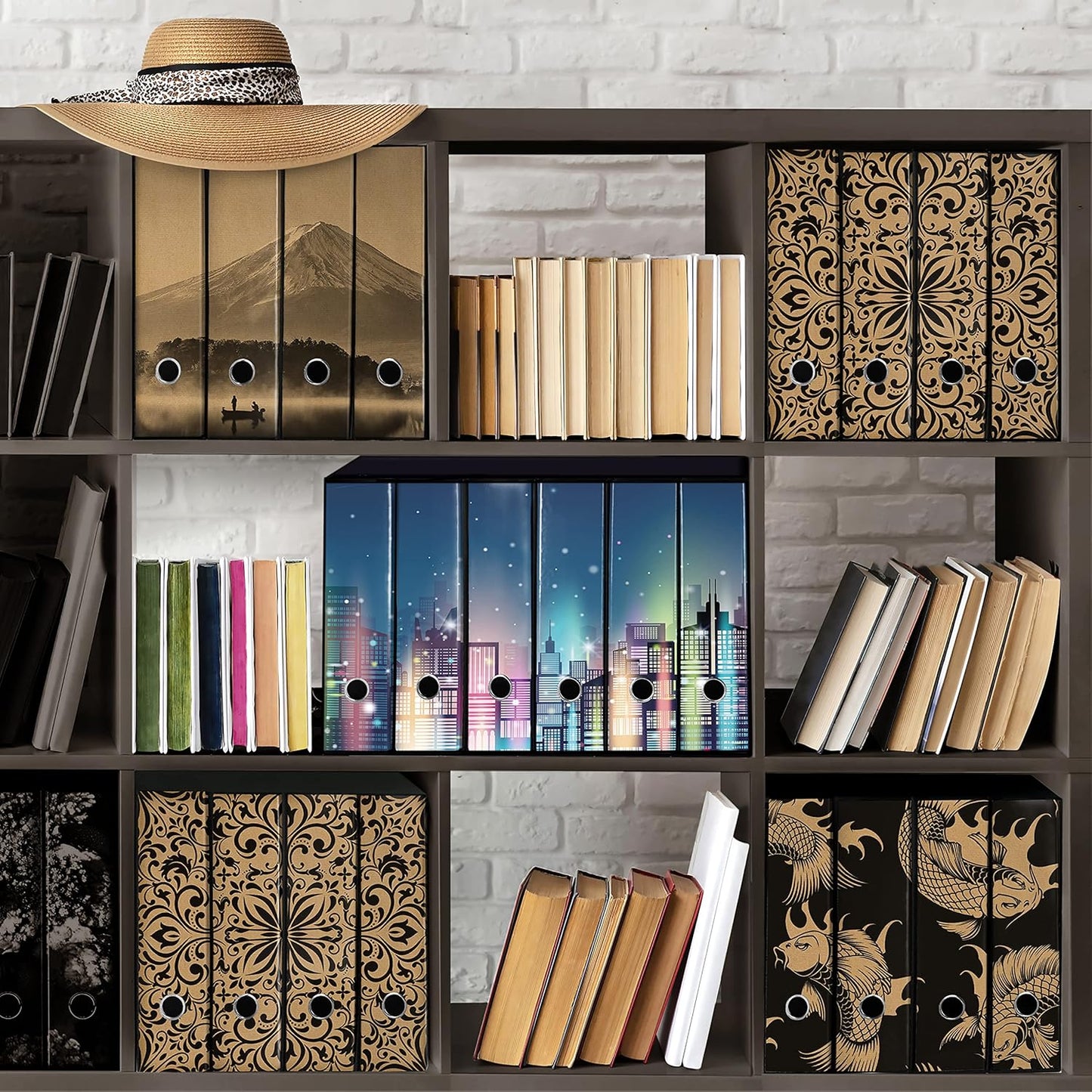 Set da 6 raccoglitori ad anelli CITTA DI NOTTE - Faldoni SHAREPRINTING (H31 con 2 anelli)