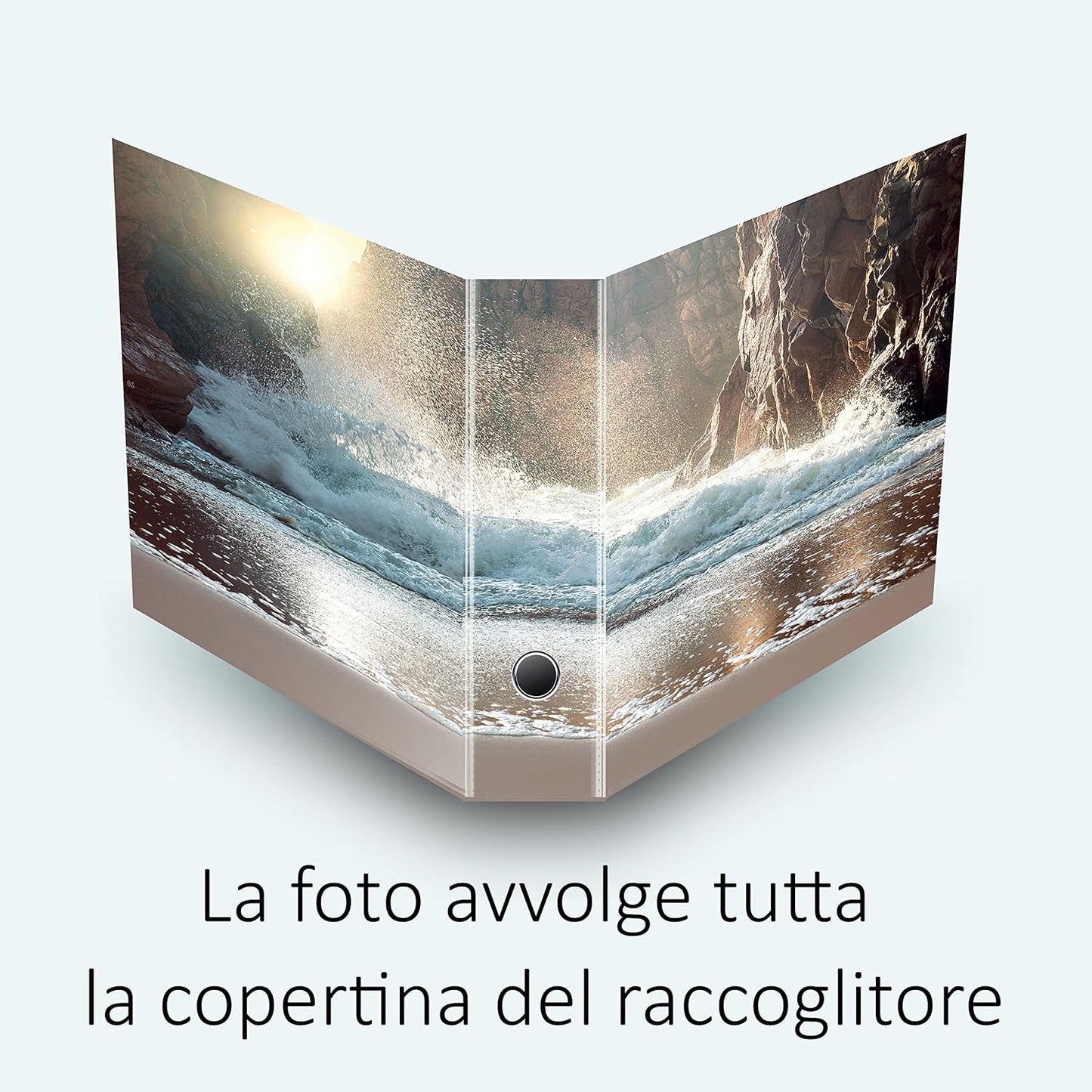 Set da 8 raccoglitori ad anelli ONDA e ROCCE - Faldoni SHAREPRINTING (H31 con 2 anelli)