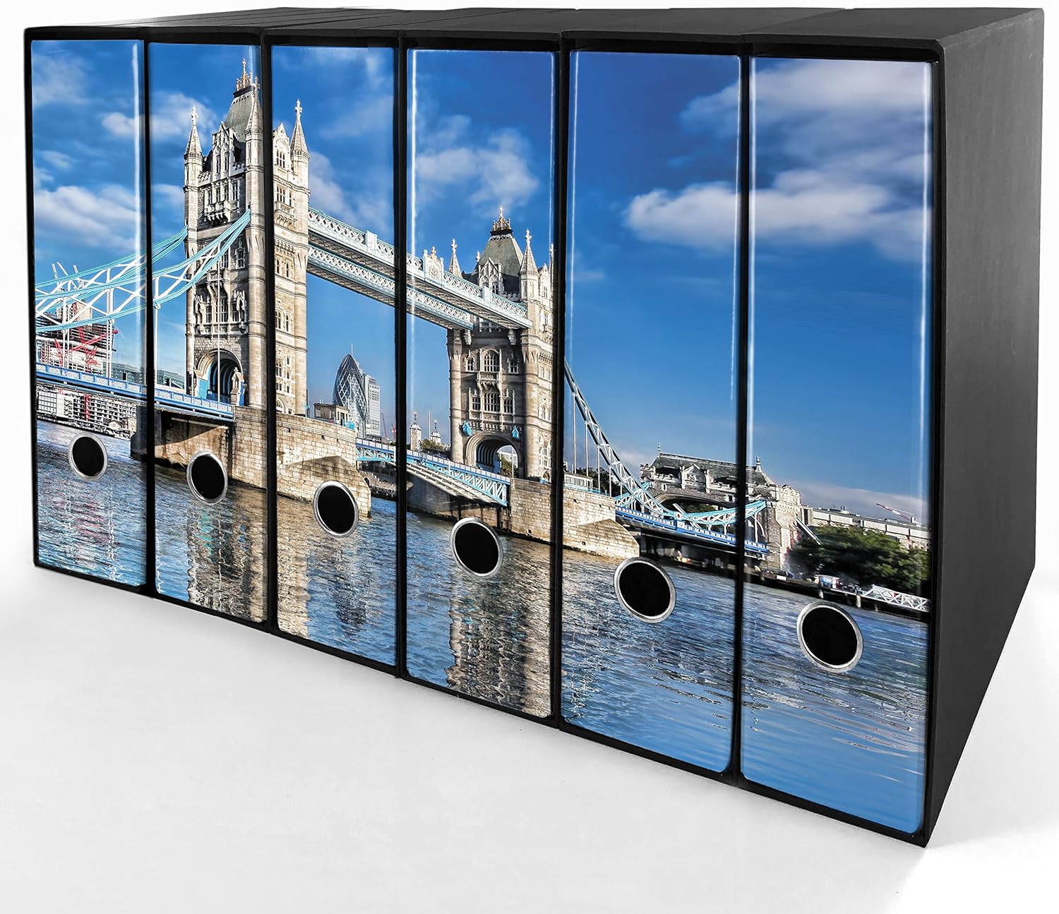 Set da 6 raccoglitori ad anelli LONDRA - Faldoni SHAREPRINTING (H31 con 2 anelli)