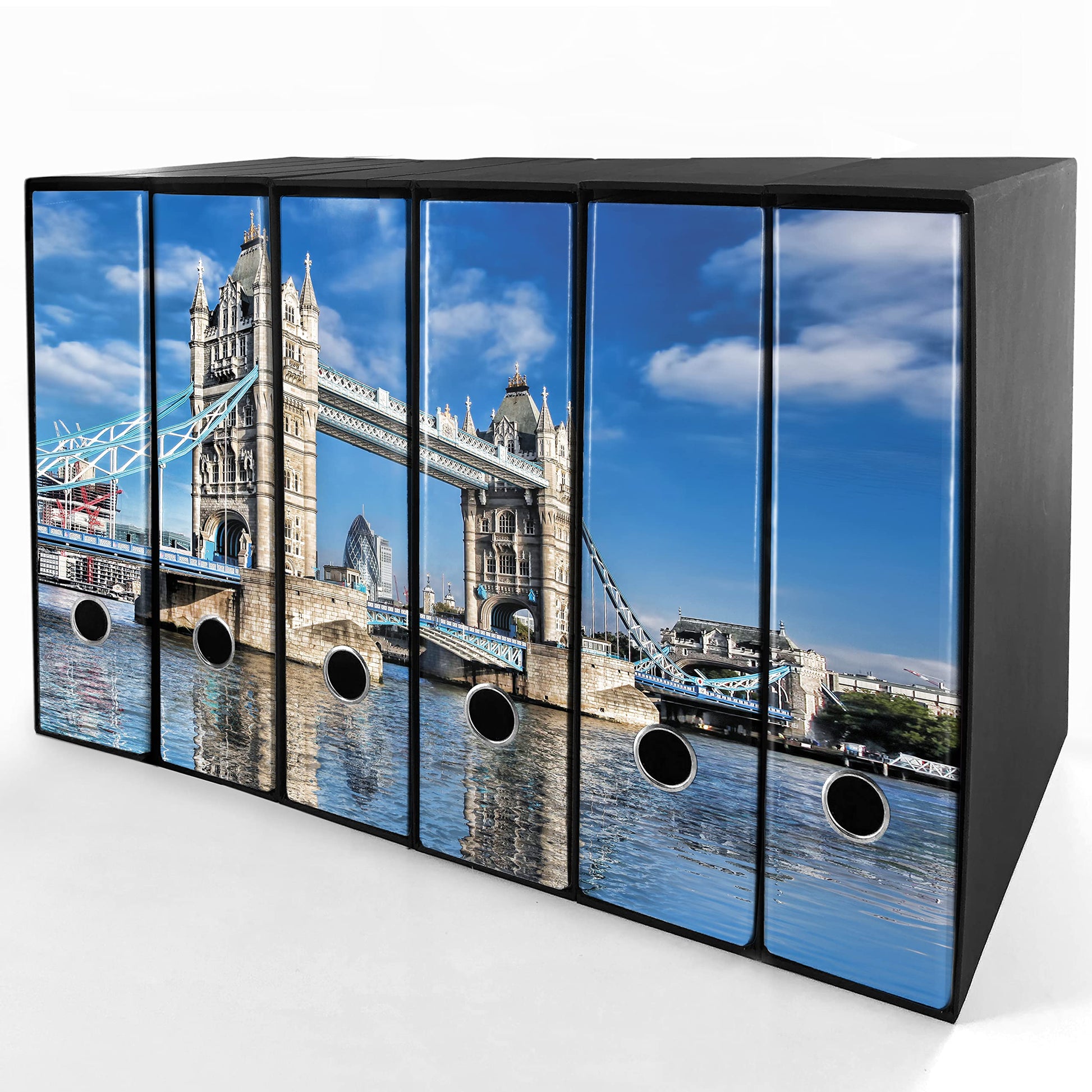 Set da 6 raccoglitori ad anelli LONDRA - Faldoni SHAREPRINTING (H31 con 2 anelli)