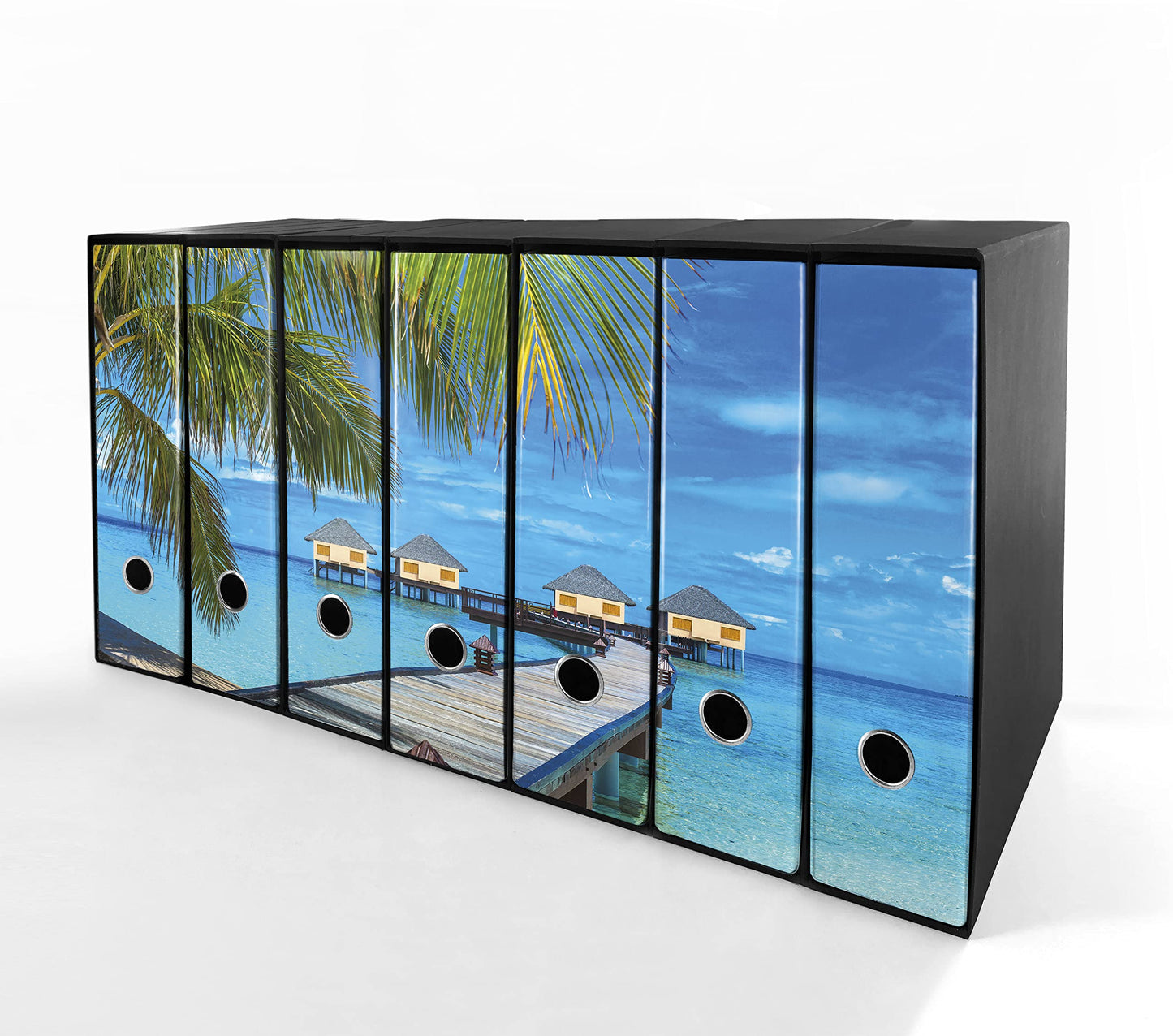 Set da 7 raccoglitori ad anelli MALDIVE - Faldoni SHAREPRINTING (H31 con 2 anelli)