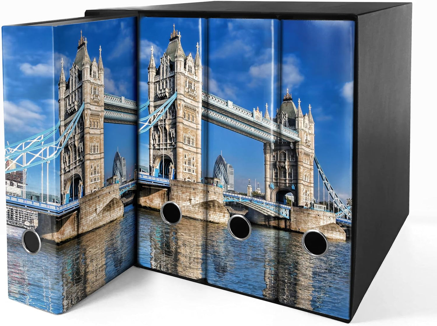 Set da 4 raccoglitori ad anelli LONDRA - Faldoni SHAREPRINTING (H31 con 2 anelli)