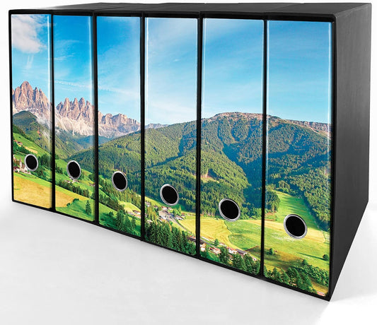 Set da 6 raccoglitori ad anelli - SCENARIO ALPINO (H31 cm con 2 anelli)