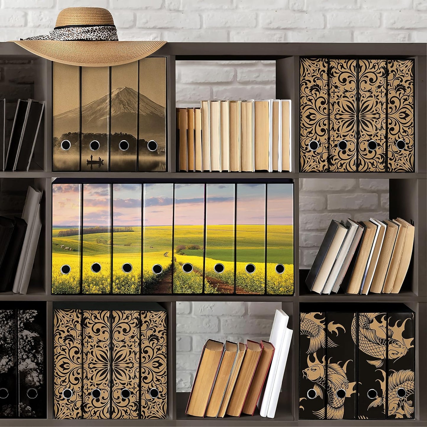 Set da 8 raccoglitori ad anelli CAMPO FIORITO - Faldoni SHAREPRINTING (H31 con 2 anelli)