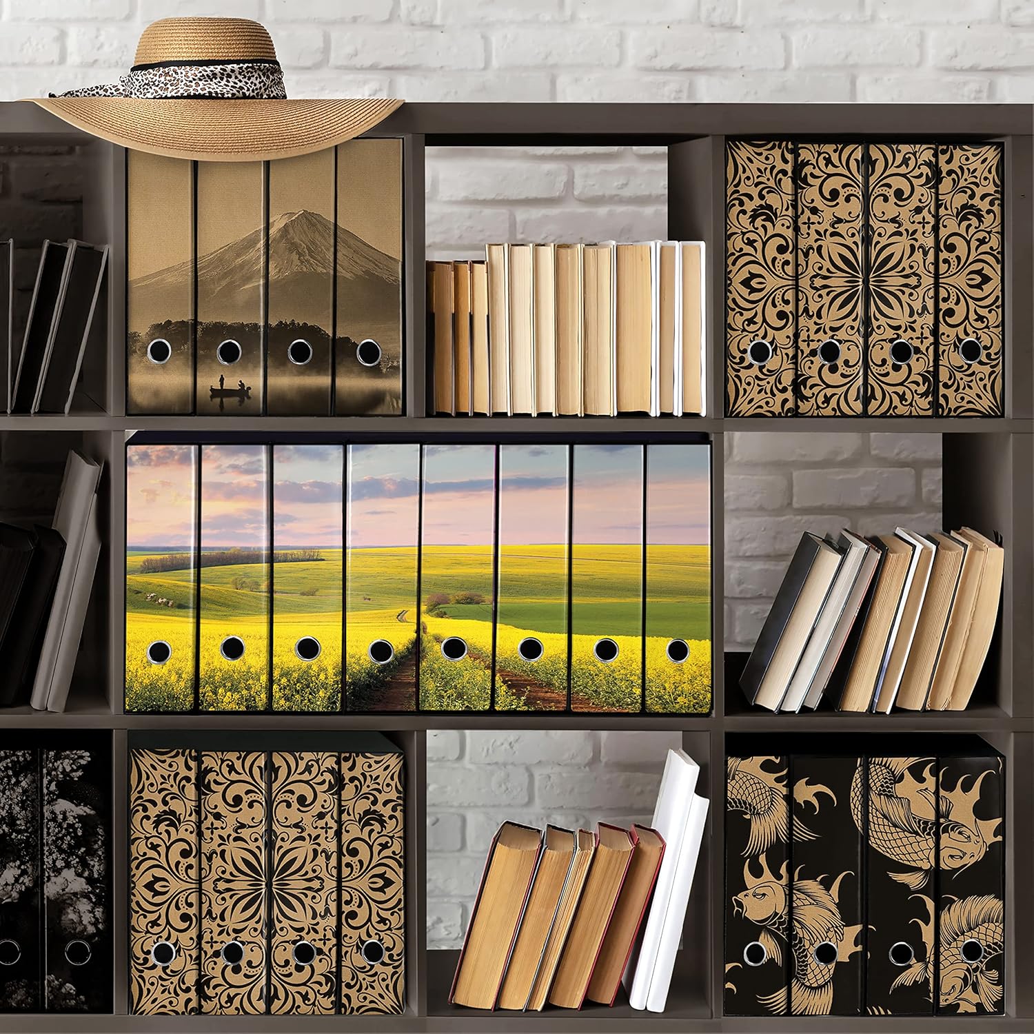 Set da 8 raccoglitori ad anelli CAMPO FIORITO - Faldoni SHAREPRINTING (H31 con 2 anelli)