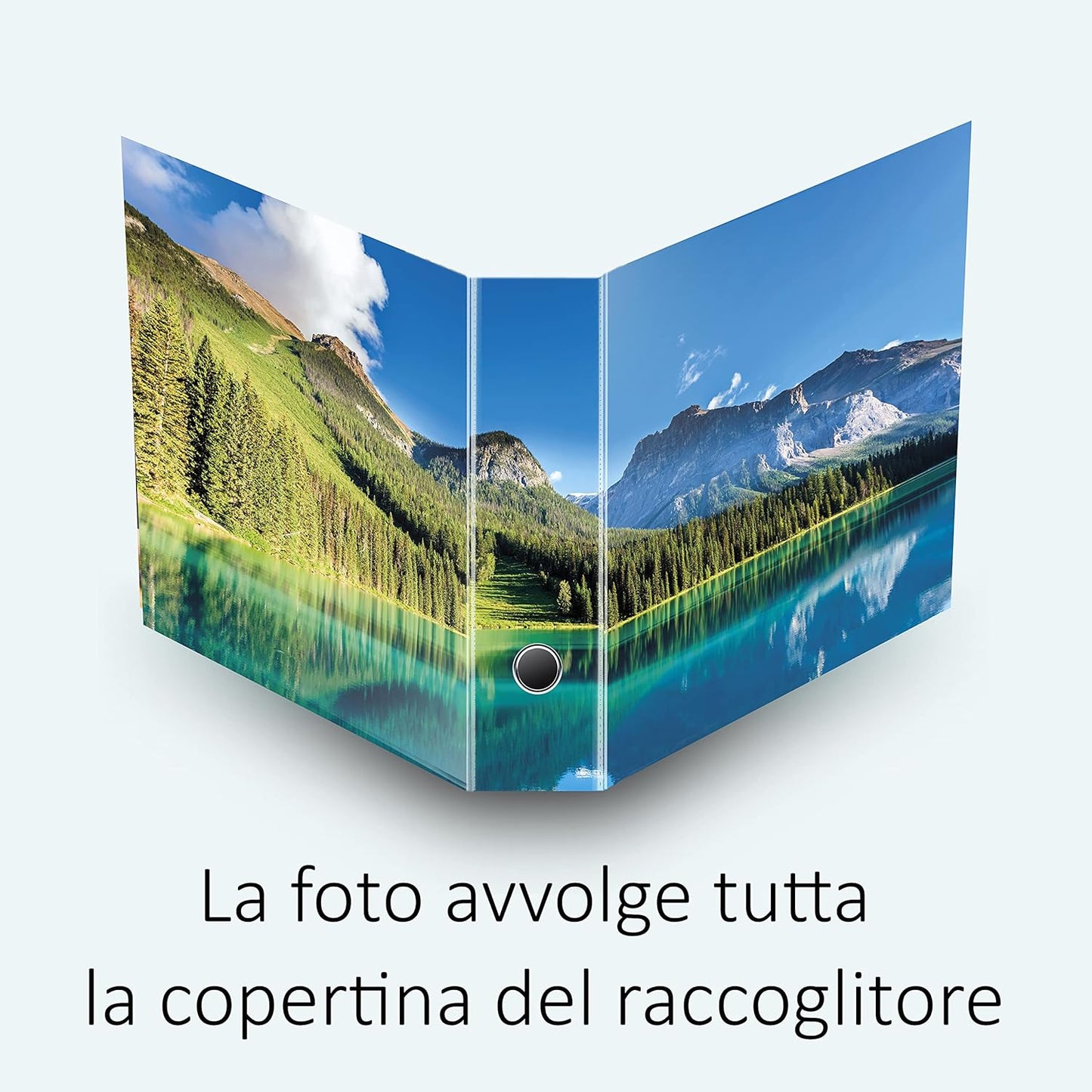 Shareprinting Set da 3 raccoglitori ad anelli - LAGO DI MONTAGNA (31 cm con 2 anelli)
