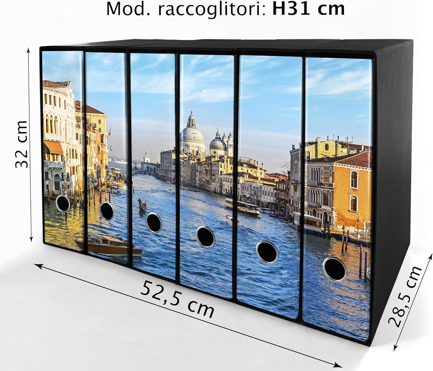 Set da 6 raccoglitori ad anelli VENEZIA, CANAL GRANDE - Faldoni SHAREPRINTING (H31 con 2 anelli)