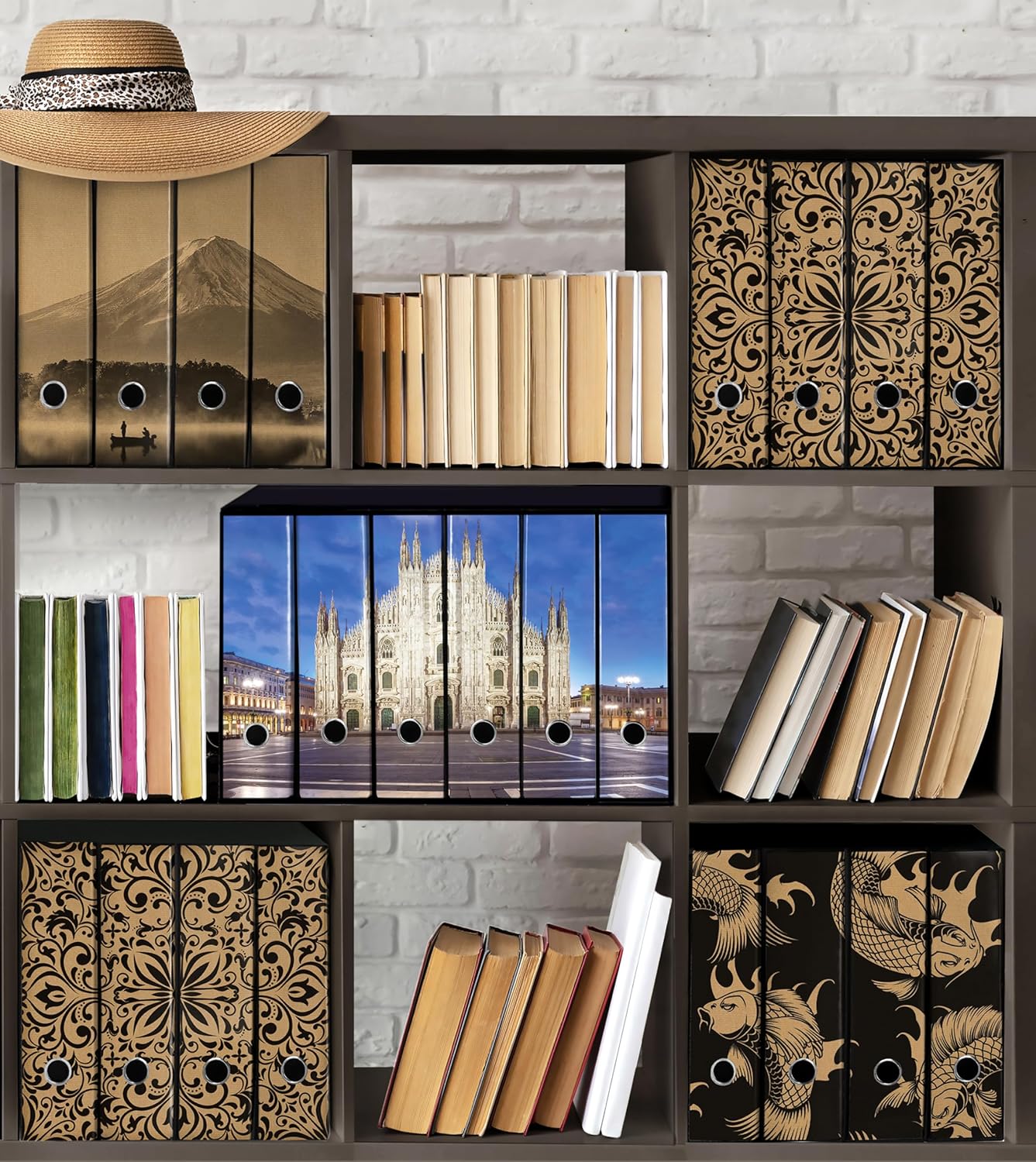 Set da 6 raccoglitori ad anelli DUOMO DI MILANO A COLORI - Faldoni SHAREPRINTING (H31 con 2 anelli)