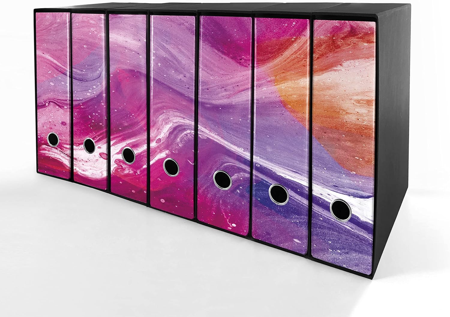 Set da 7 raccoglitori ad anelli RESINA ROSA - Faldoni SHAREPRINTING (H31 con 2 anelli)