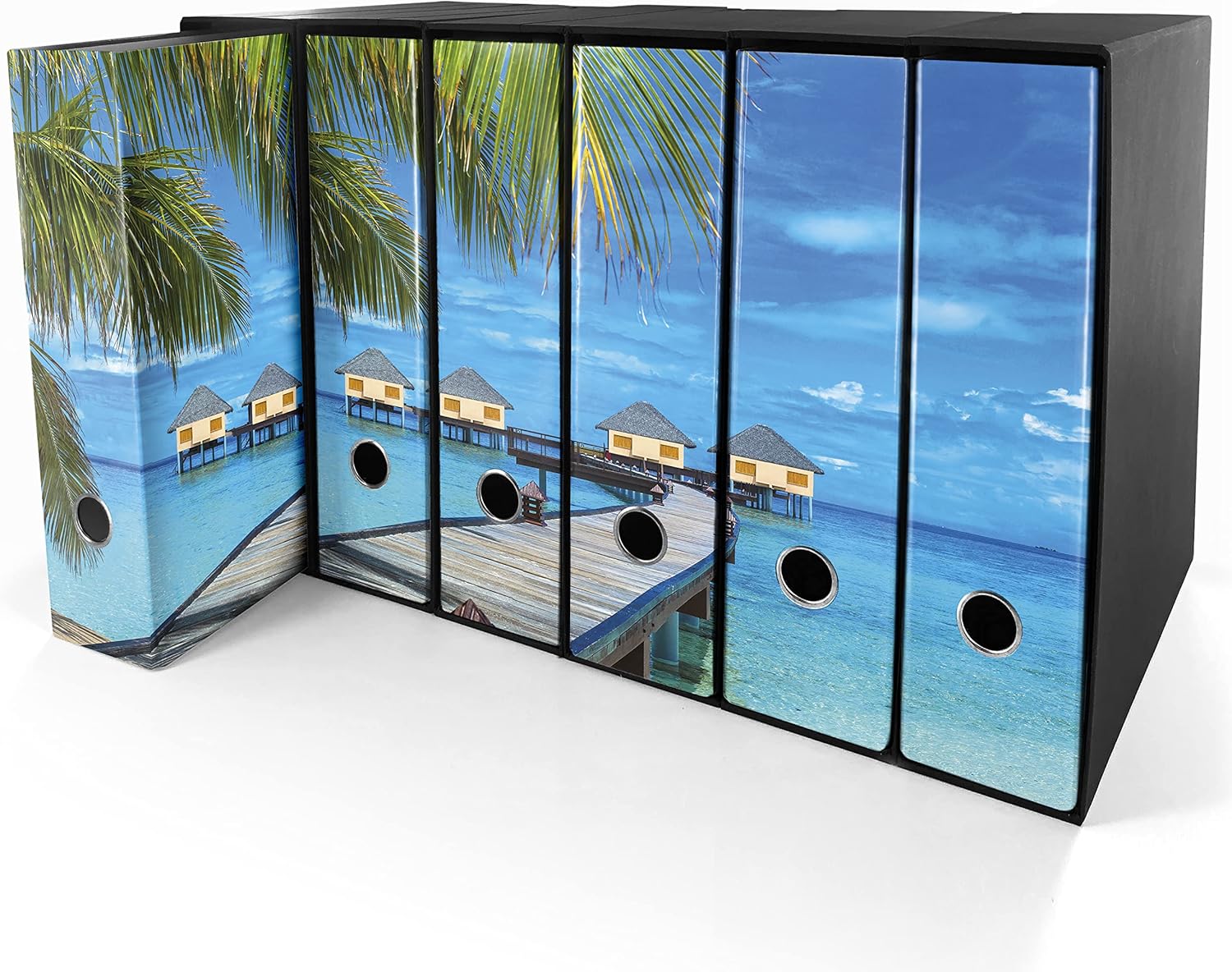 Set da 6 raccoglitori ad anelli MALDIVE - Faldoni SHAREPRINTING (H31 con 2 anelli)