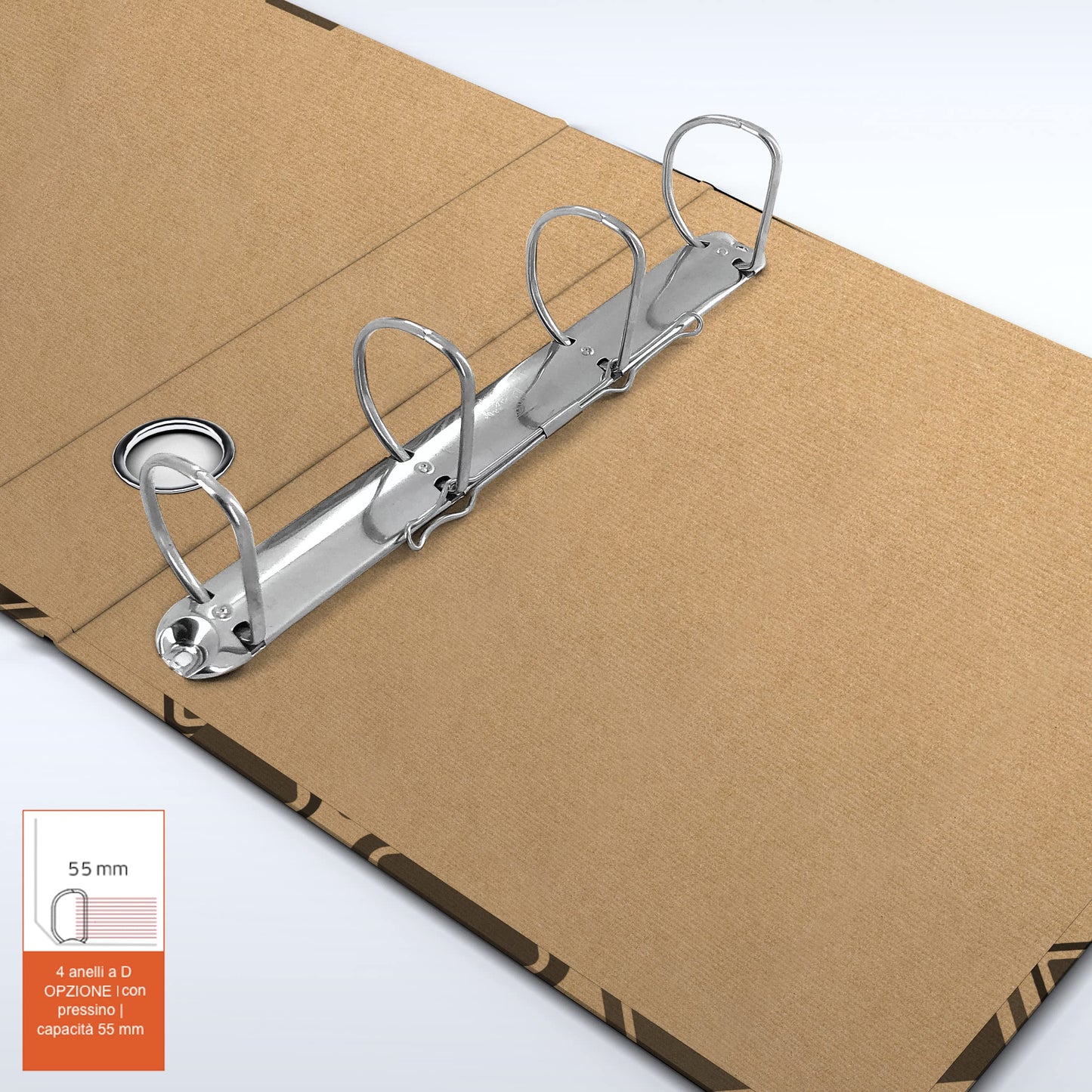 Raccoglitori ad anelli Avana Damasco - Set da 4 raccoglitori - SHAREPRINTING Faldoni