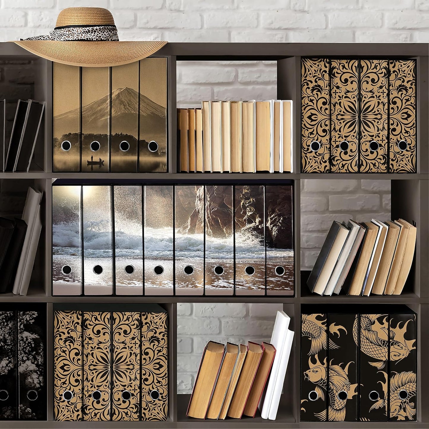 Set da 8 raccoglitori ad anelli ONDA e ROCCE - Faldoni SHAREPRINTING (H31 con 2 anelli)