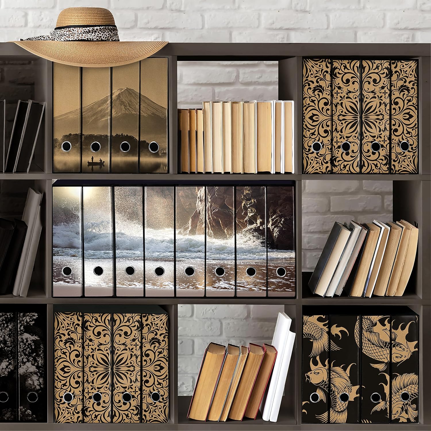 Set da 8 raccoglitori ad anelli ONDA e ROCCE - Faldoni SHAREPRINTING (H31 con 2 anelli)