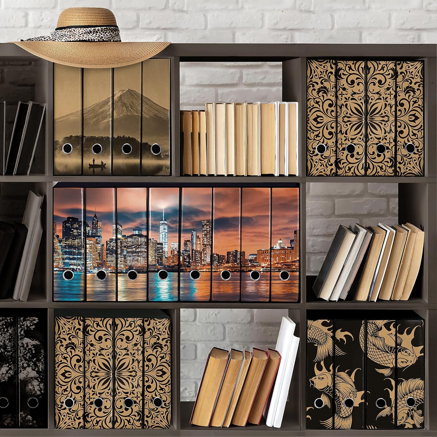 Set da 8 raccoglitori ad anelli NEW YORK - Faldoni SHAREPRINTING (H31 con 2 anelli)