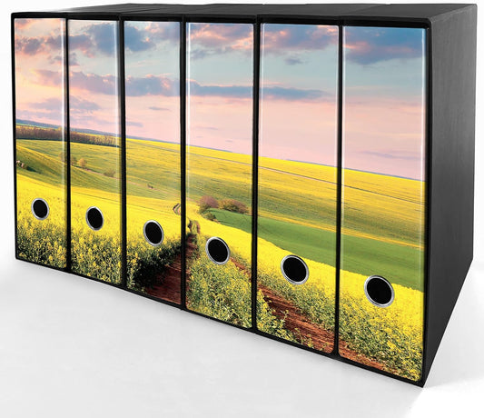 Set da 6 raccoglitori ad anelli - CAMPO FIORITO (H31 cm con 2 anelli)