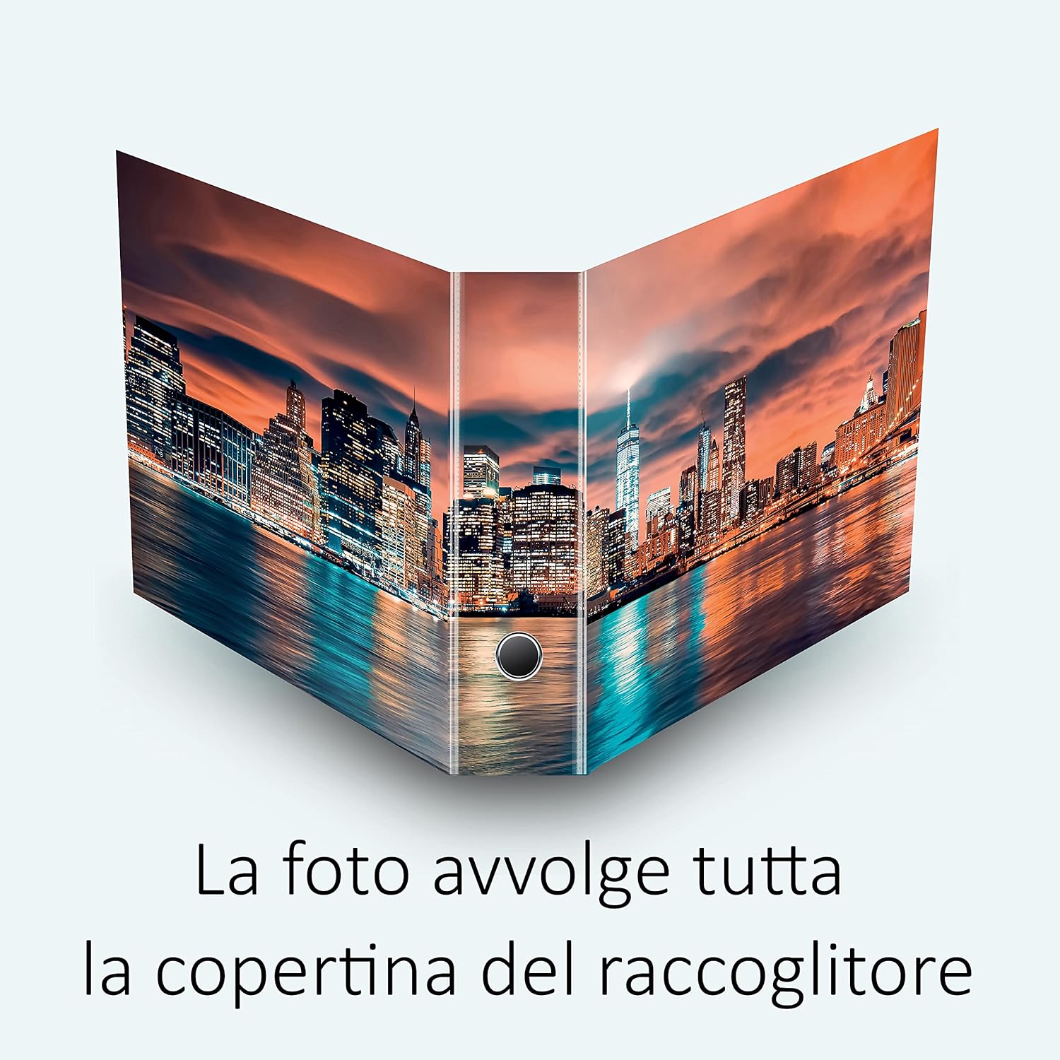 Set da 8 raccoglitori ad anelli NEW YORK - Faldoni SHAREPRINTING (H31 con 2 anelli)