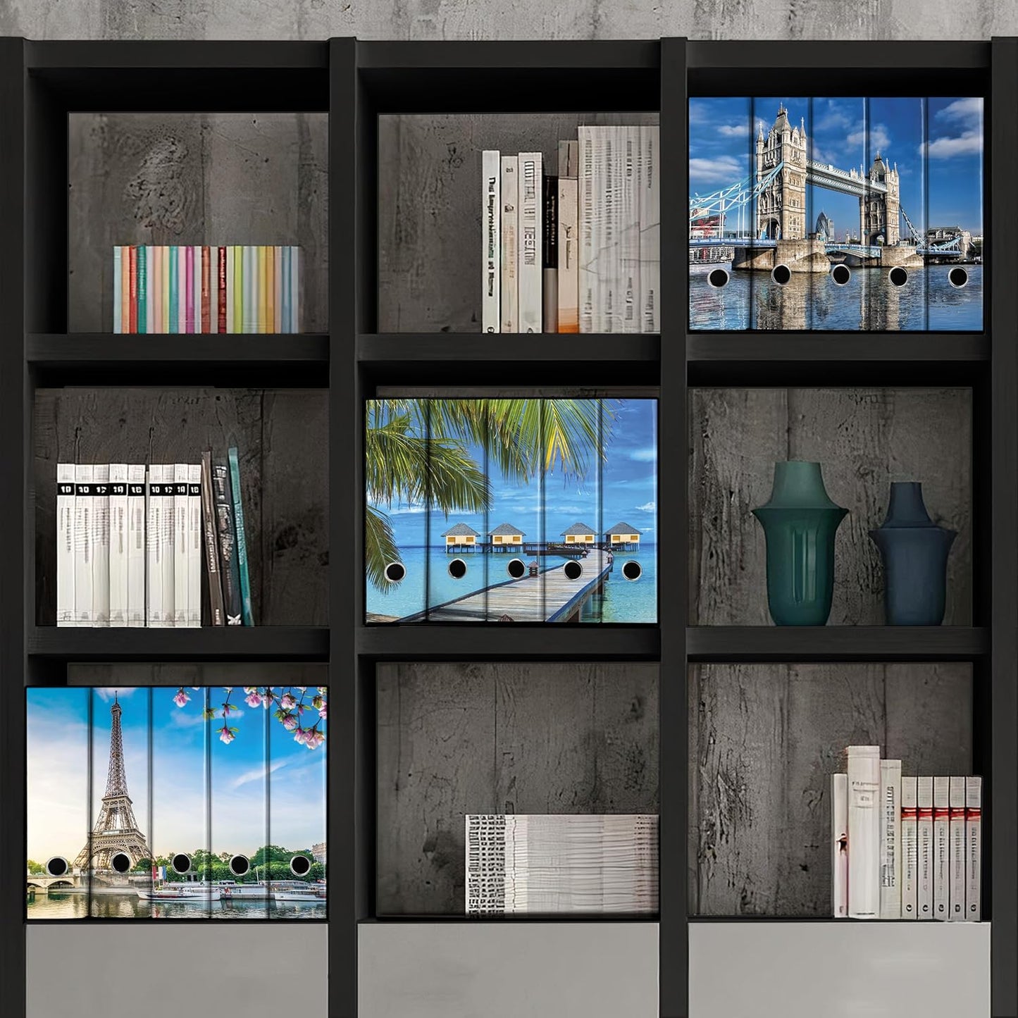 Set da 5 raccoglitori ad anelli MALDIVE - Faldoni SHAREPRINTING (H31 con 2 anelli)