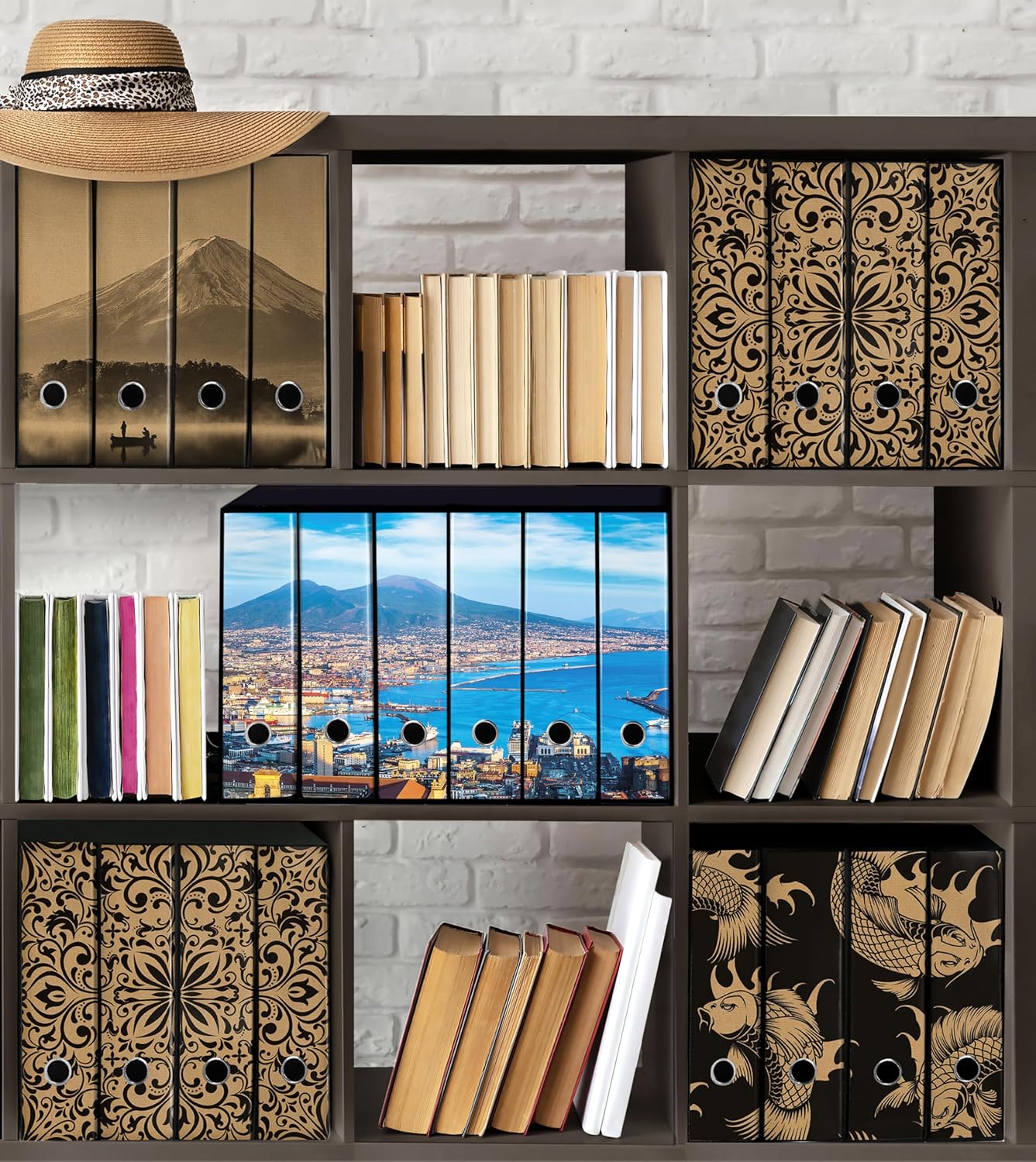 Set da 6 raccoglitori ad anelli GOLFO DI NAPOLI- Faldoni SHAREPRINTING (H31 con 2 anelli)