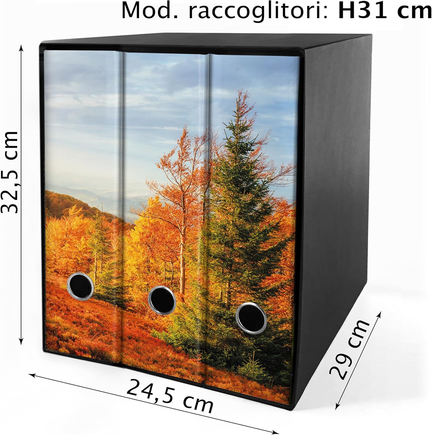 Set da 3 raccoglitori ad anelli - AUTUNNO (H31 cm con 2 anelli)