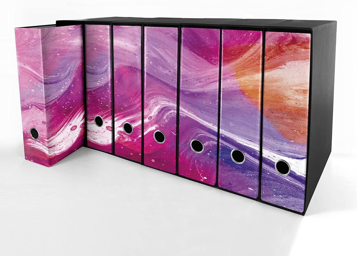 Set da 7 raccoglitori ad anelli RESINA ROSA - Faldoni SHAREPRINTING (H31 con 2 anelli)