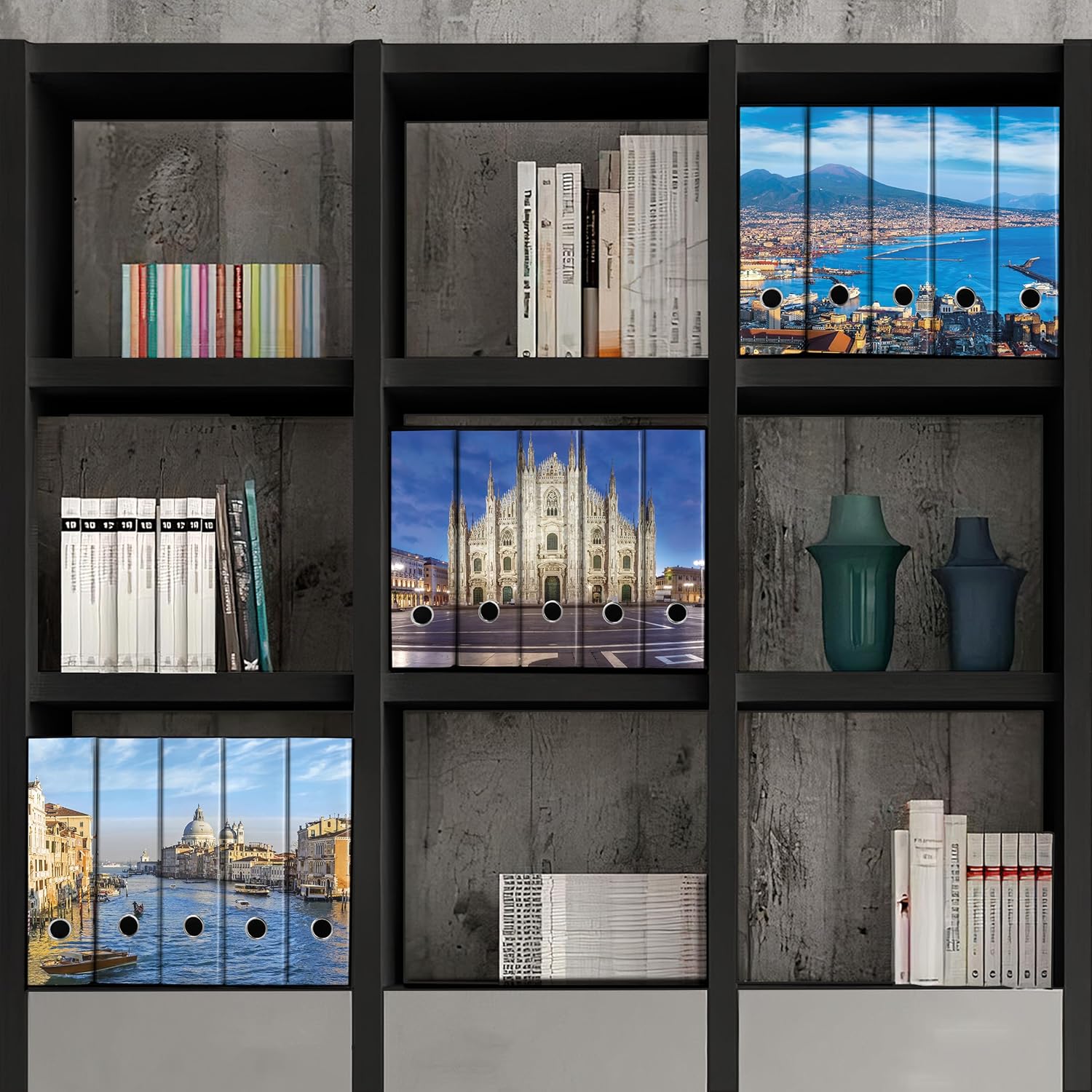 Set da 5 raccoglitori ad anelli DUOMO DI MILANO A COLORI - Faldoni SHAREPRINTING (H31 con 2 anelli)