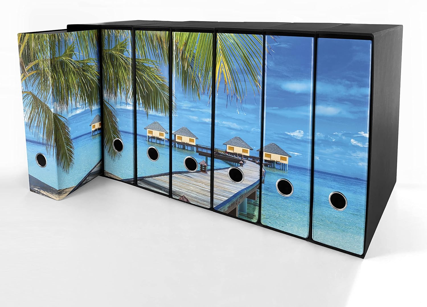 Set da 7 raccoglitori ad anelli MALDIVE - Faldoni SHAREPRINTING (H31 con 2 anelli)